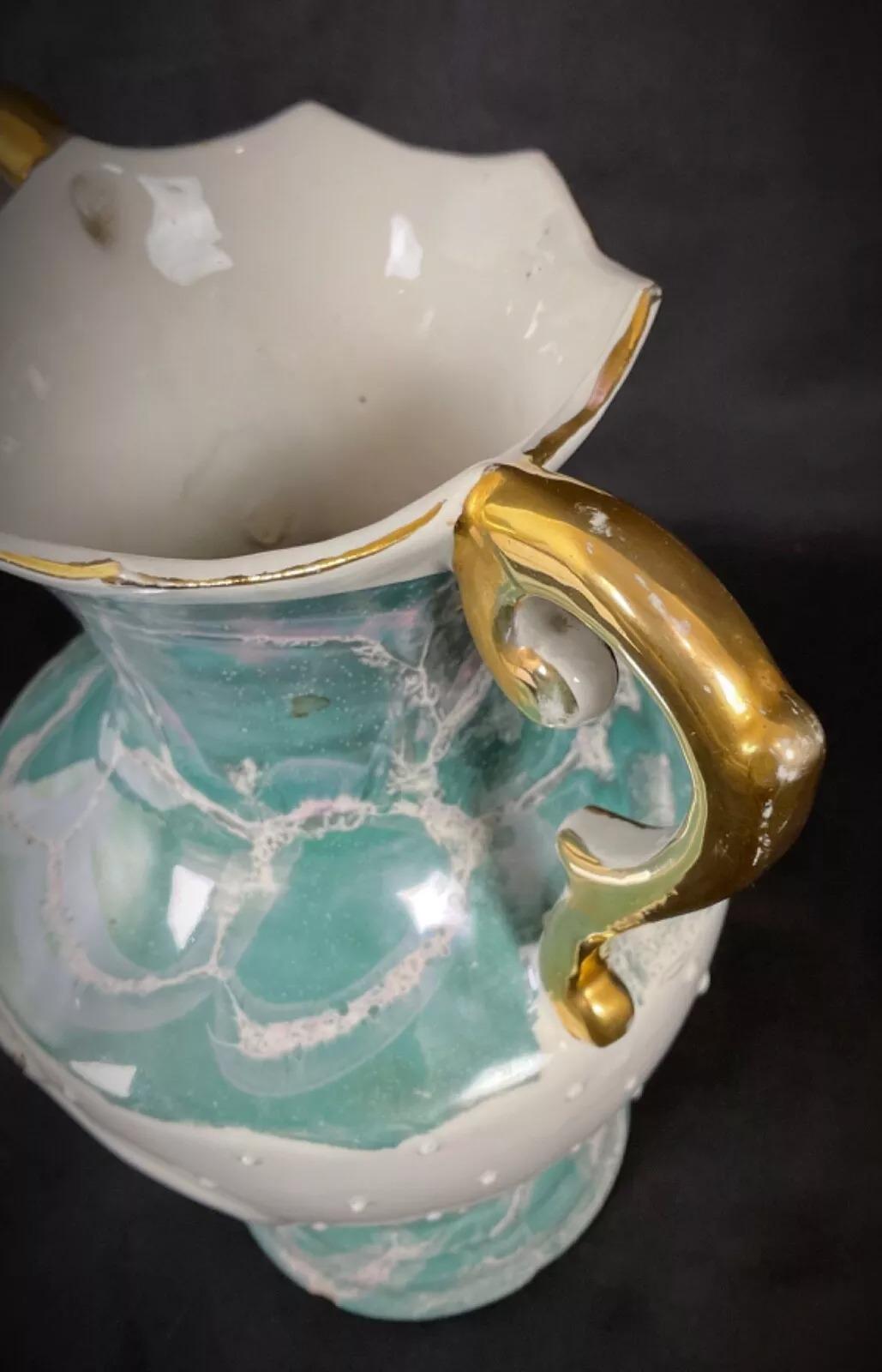 Vaso in ceramica italiana del XX secolo con decorazioni di paesaggi - 2Y479 in vendita 2