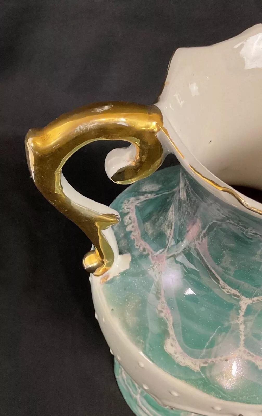 Vaso in ceramica italiana del XX secolo con decorazioni di paesaggi - 2Y479 in vendita 3