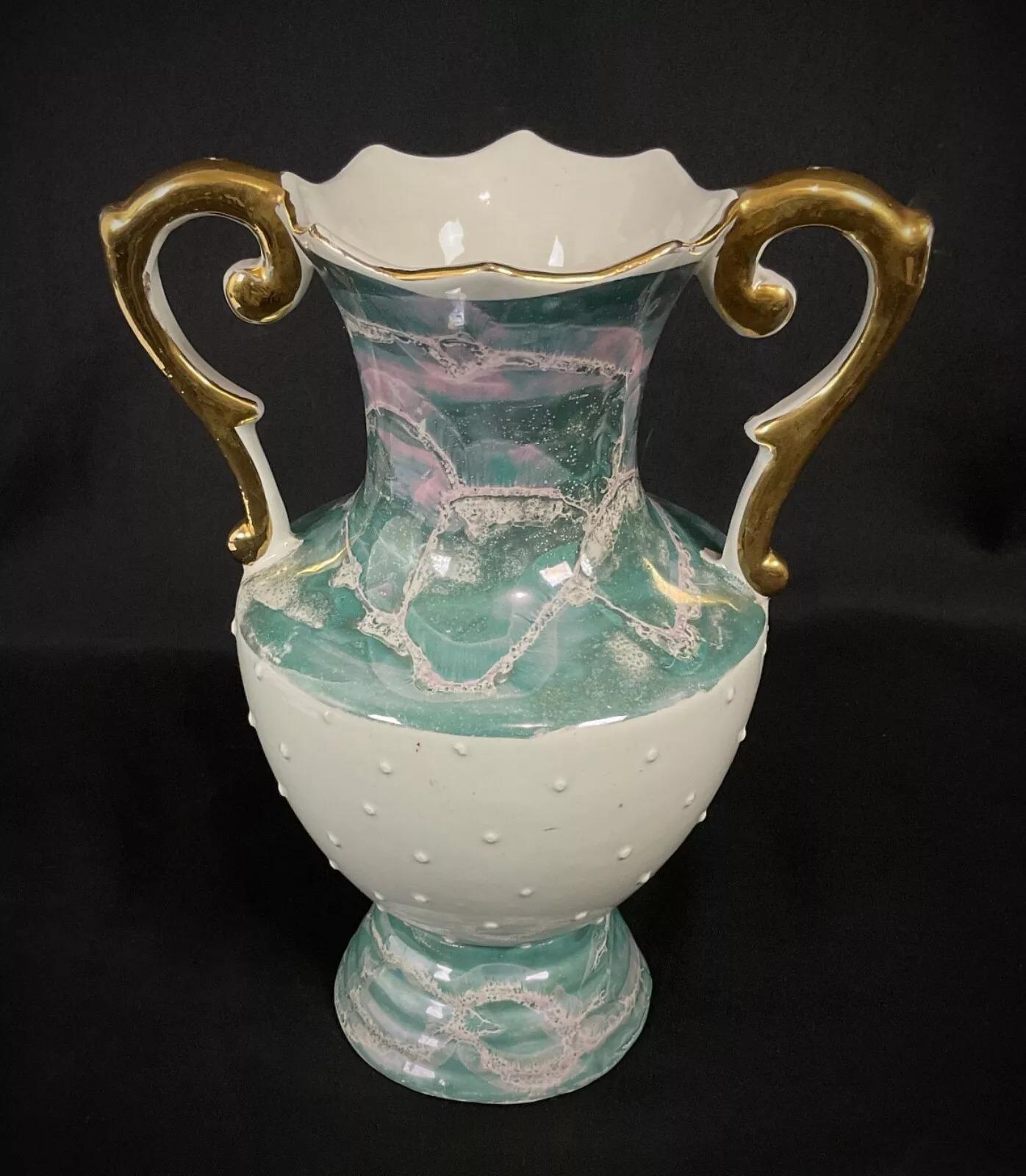 Vaso in ceramica italiana del XX secolo con decorazioni di paesaggi - 2Y479 in vendita 5