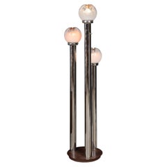 Vintage 20th Century Italienisch Chrom & Glas Stehlampe von Mazzega c.1970