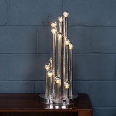 Vintage 20th Century Italian Chrome Multi-Light Table Lamp By Reggiani c.1970