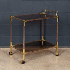 Vintage 20th Century Italian Drinks Trolley In The Manner Of Willy Rizzo c.1970