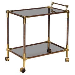 Vintage 20th Century Italian Drinks Trolley In The Manner Of Willy Rizzo c.1970
