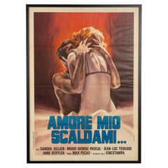 Vintage 20th Century Italian Film Poster For "Amore Mio Scaldami..." C.1973