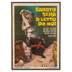 Vintage 20th Century Italian Film Poster For "Sabato Sera A Letto Da Noi" c.1979