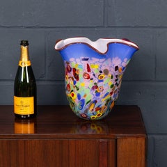 Vintage 20th Century Italian Hand Blown Glass Vase, Made In Murano