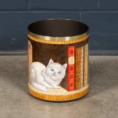 Vintage 20th Century Italian "Libreria" Waste Paper Basket By Piero Fornasetti