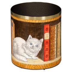 Vintage 20th Century Italian "Libreria" Waste Paper Basket By Piero Fornasetti