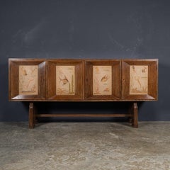 Vintage 20th Century Italian Marine Relief Credenza By Paolo Buffa c.1940