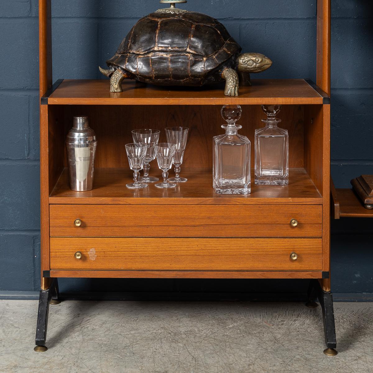 Vintage 20th Century Italian Modular Teak Wall Cabinet c.1960 For Sale 4