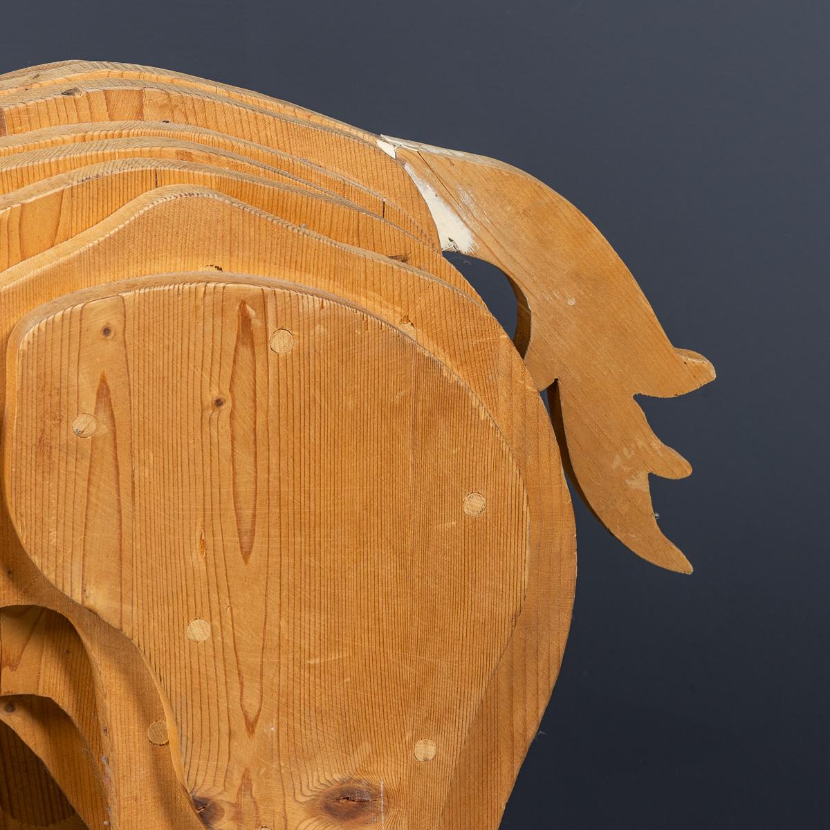 Sculpture italienne vintage du 20ème siècle en bois multicouches, c.1980 en vente 5