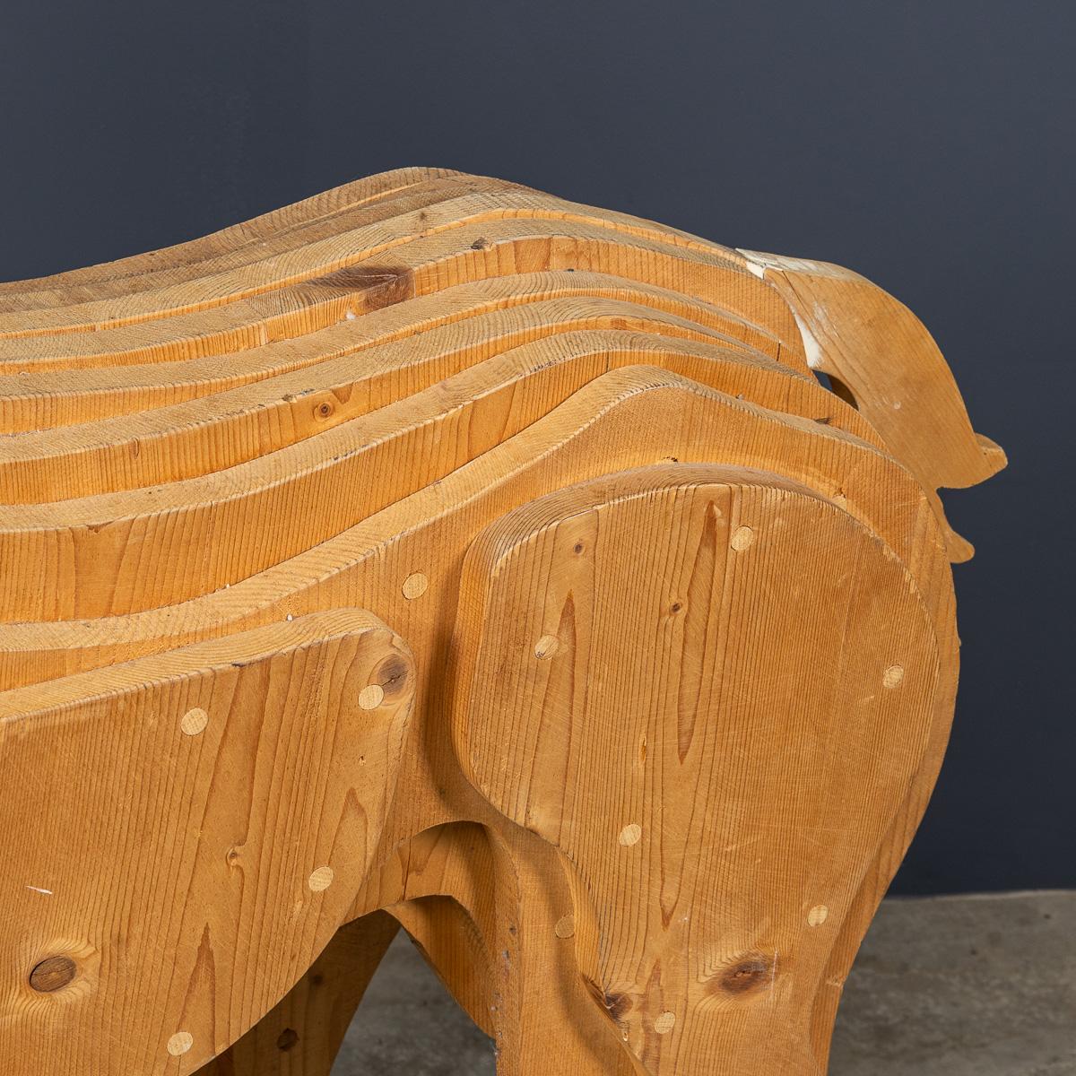 Sculpture italienne vintage du 20ème siècle en bois multicouches, c.1980 en vente 6