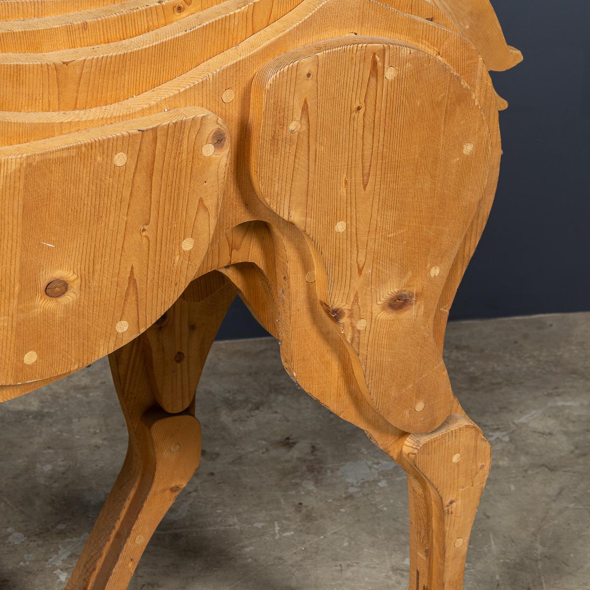 Sculpture italienne vintage du 20ème siècle en bois multicouches, c.1980 en vente 7