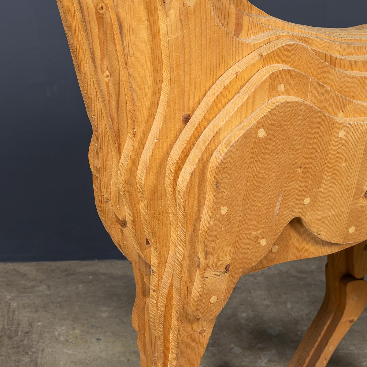 Sculpture italienne vintage du 20ème siècle en bois multicouches, c.1980 en vente 2
