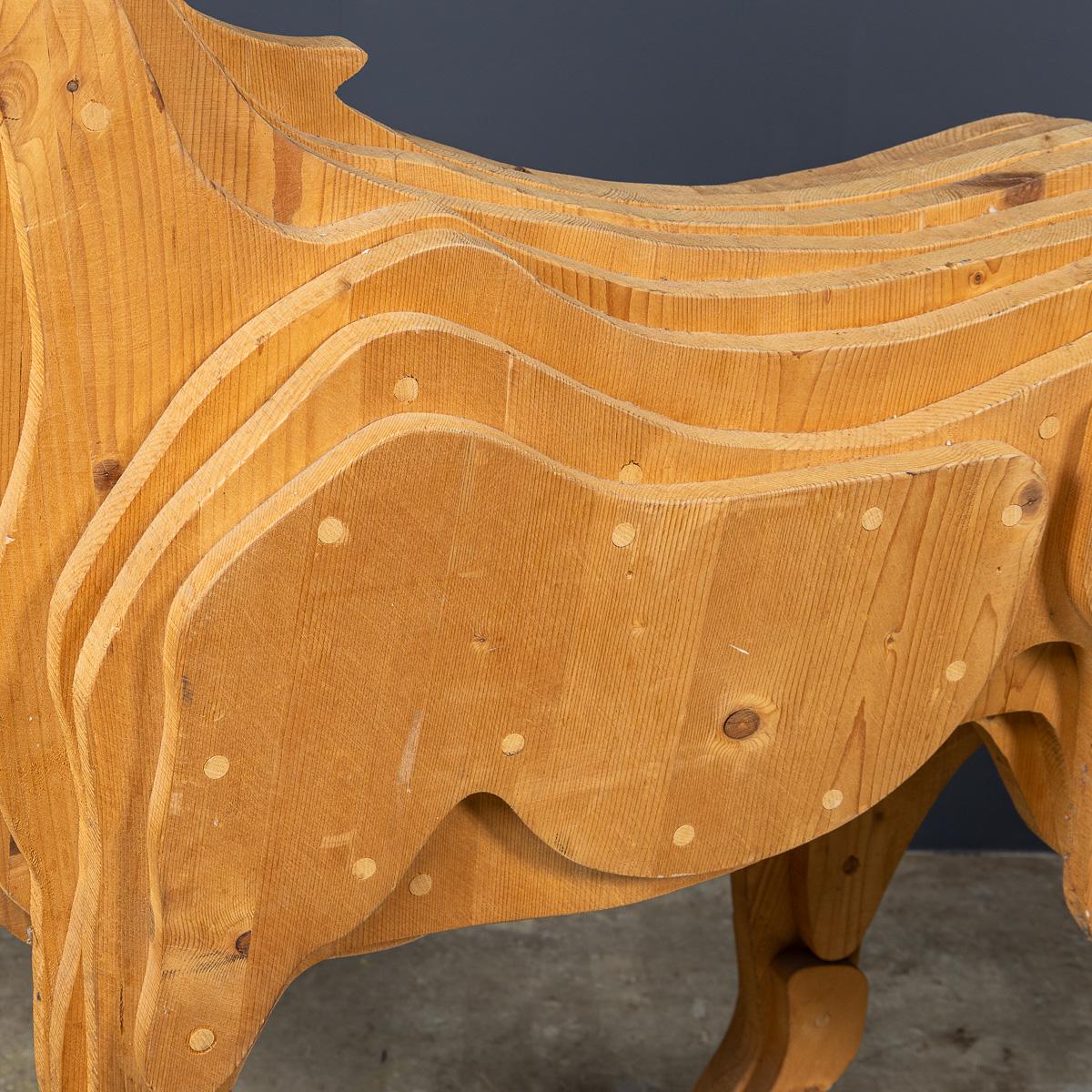 Sculpture italienne vintage du 20ème siècle en bois multicouches, c.1980 en vente 3