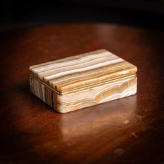 Vintage 20th Century Italian Onyx Stone Box c.1960