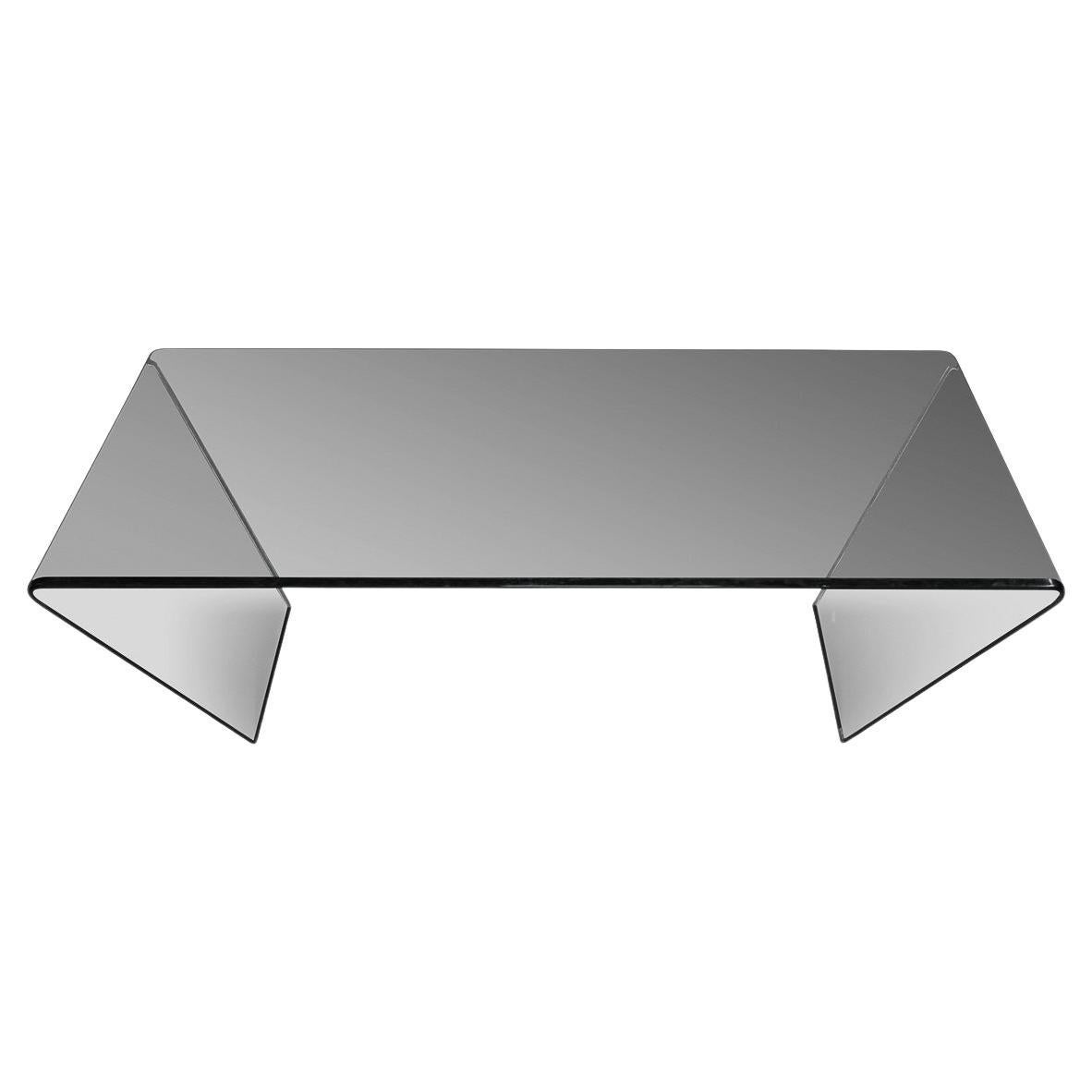 Vintage Siglo XX Mesa de centro italiana de cristal curvado "Rubino" de So.Ve.T. c.1990