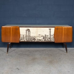 Vintage 20th Century Italian Sideboard In The Manner Of Vittorio Dassi c.1960