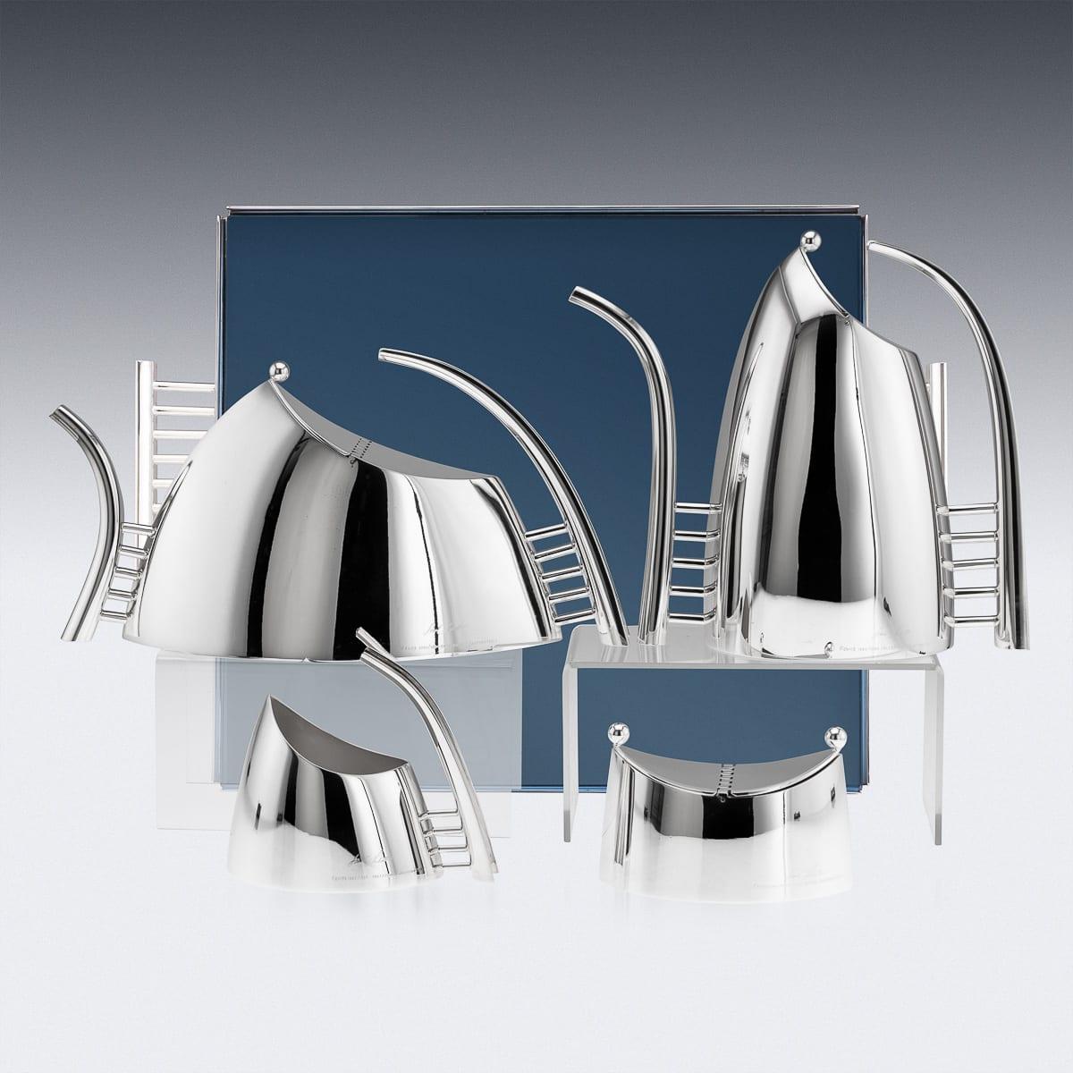 Vintage 20. Jahrhundert Italienisch versilbert fünf Stück Tee-Set von Sabattini (Sonstiges) im Angebot