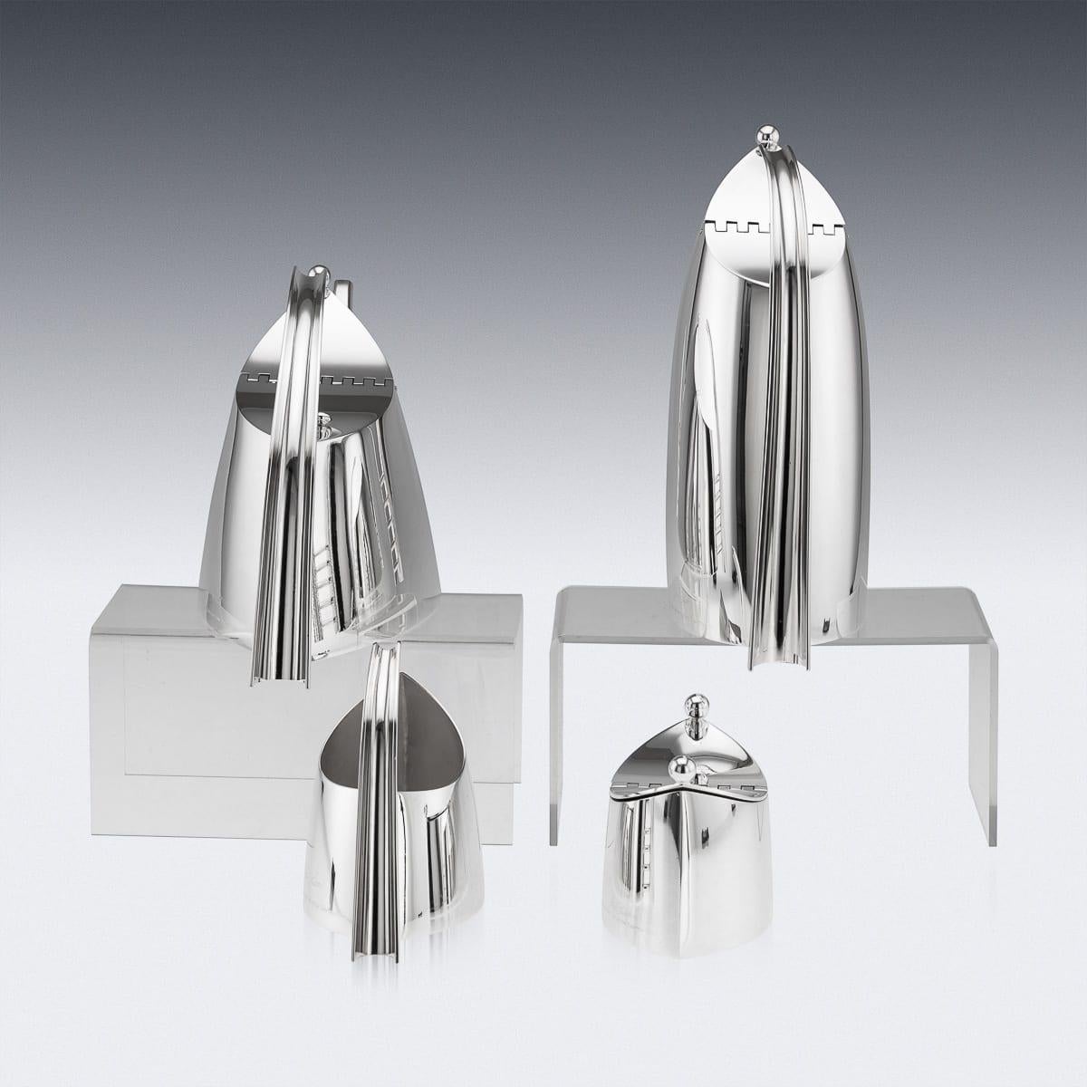 Vintage 20. Jahrhundert Italienisch versilbert fünf Stück Tee-Set von Sabattini im Zustand „Gut“ im Angebot in Royal Tunbridge Wells, Kent