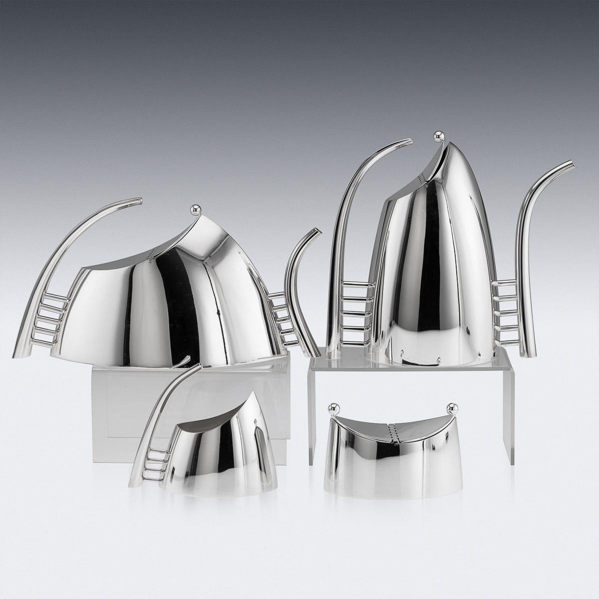 Vintage 20. Jahrhundert Italienisch versilbert fünf Stück Tee-Set von Sabattini (Versilberung) im Angebot