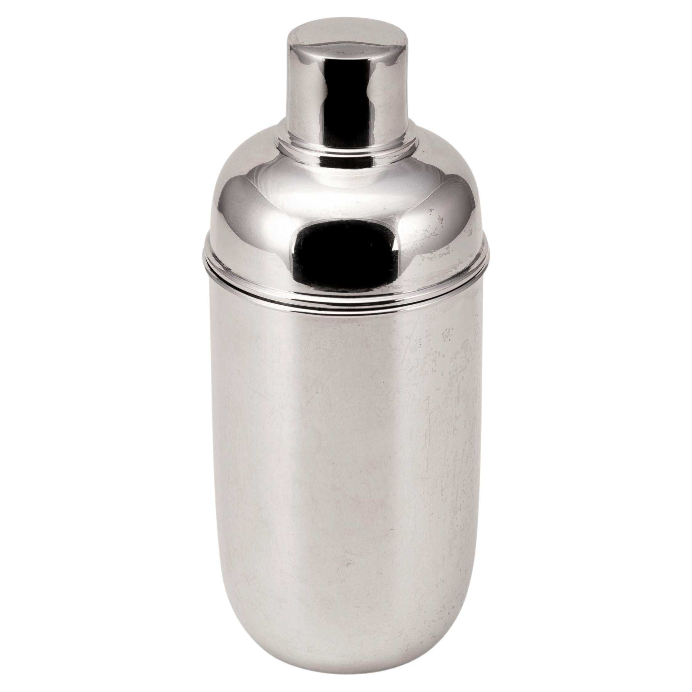 Vintage 20th Century Italian Solid Silver Cocktail Shaker, Made In Naples c.1960