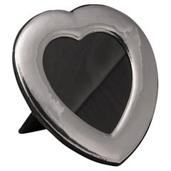 Vintage 20th Century Italian Solid Silver Heart Shaped Photograph Frame (Cadre de photographie en forme de coeur)