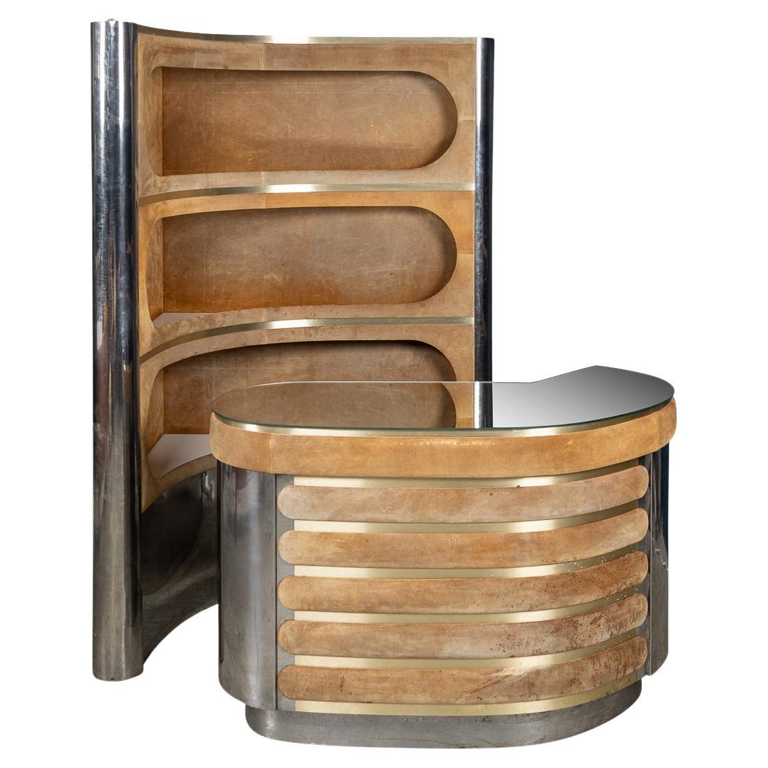 Vintage 20th Century Italian Standing Dry Bar By Willy Rizzo c.1970 For Sale