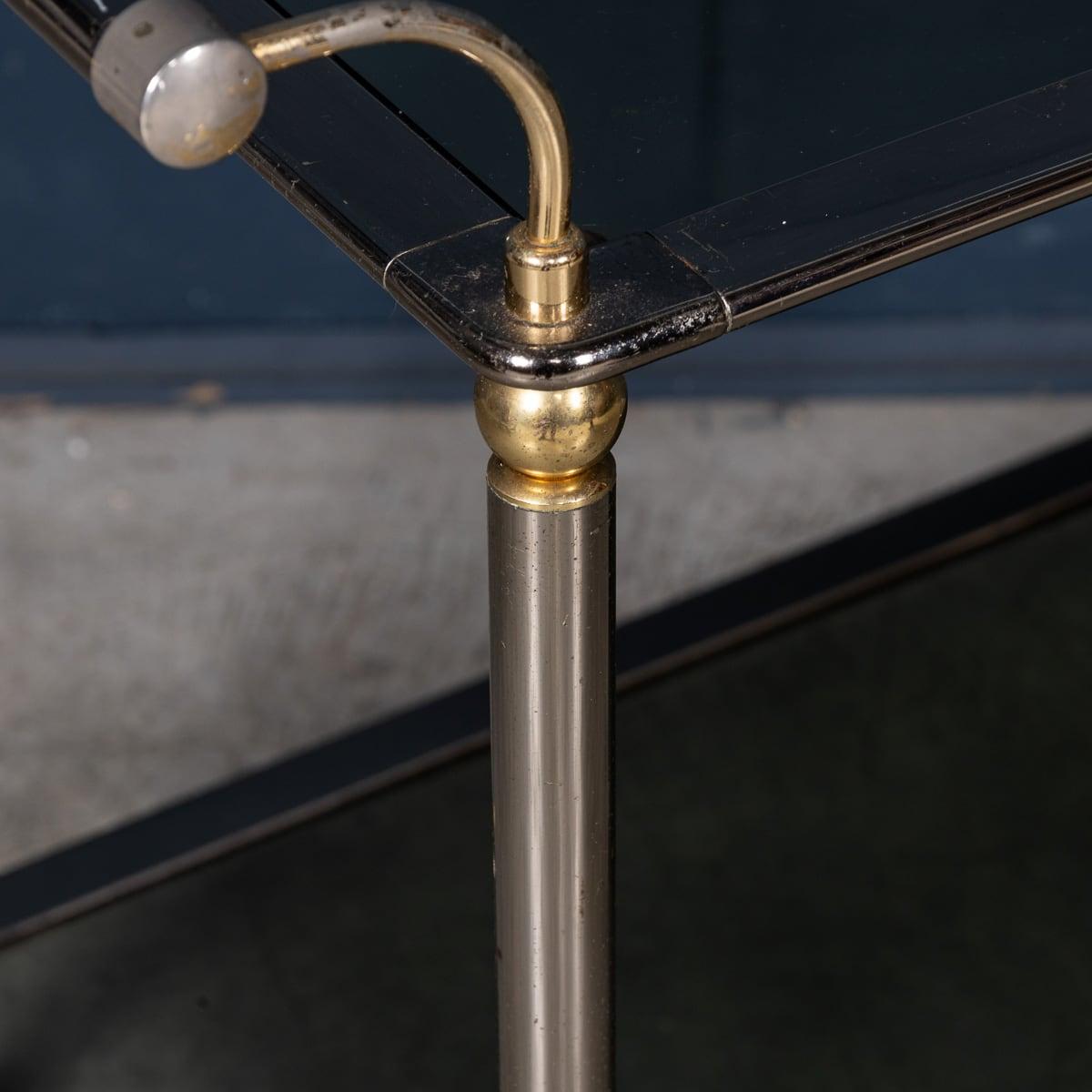 Vintage 20th Century Italian Steel & Brass Framed Drinks Trolley c.1980 For Sale 8