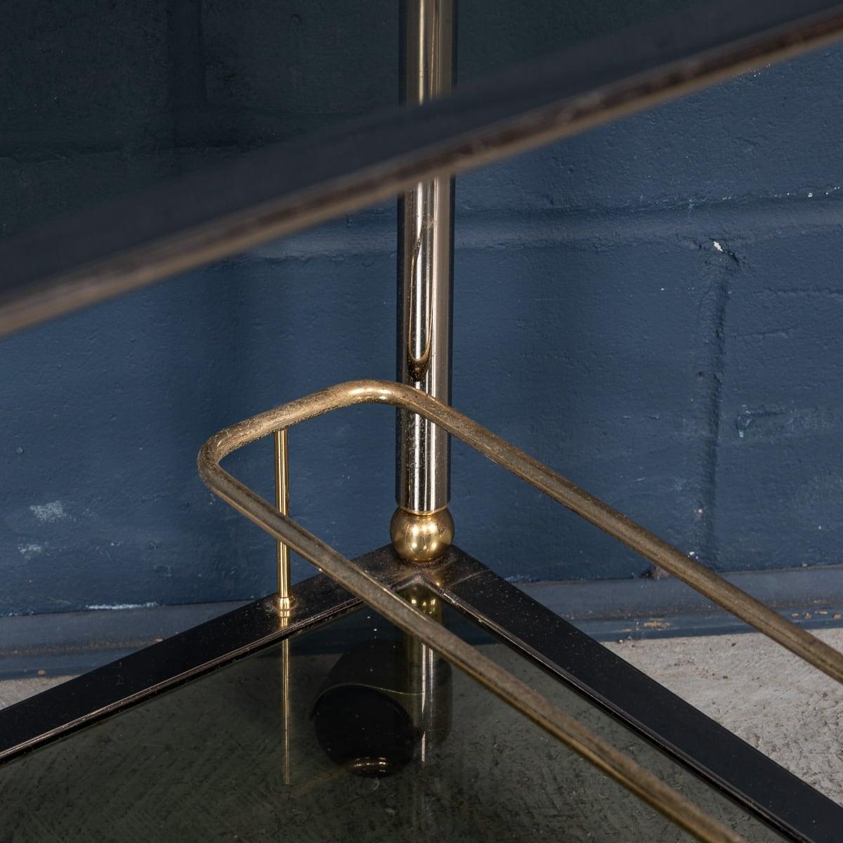 Vintage 20th Century Italian Steel & Brass Framed Drinks Trolley c.1980 For Sale 11