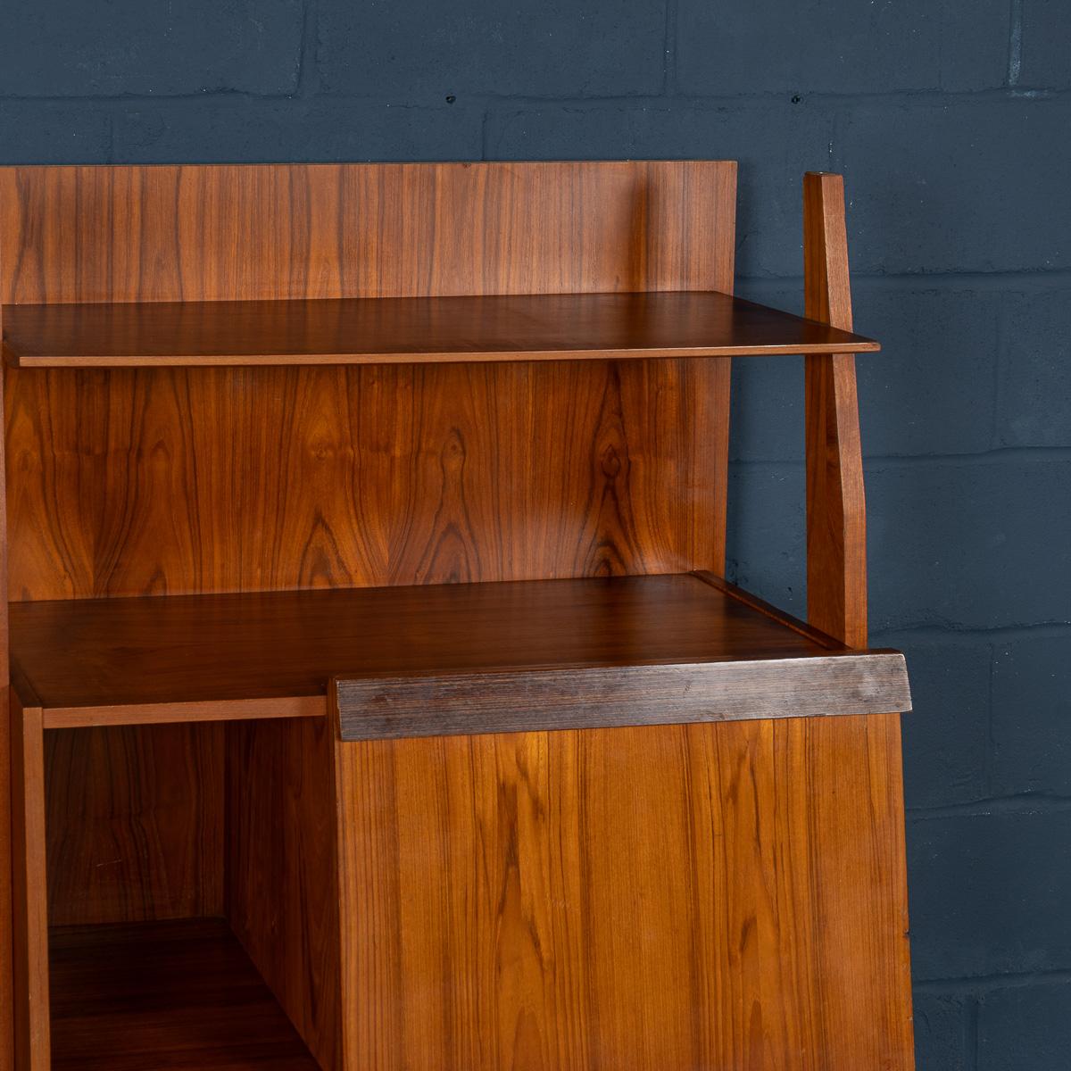 Vintage 20th Century Italian Teak Wall Cabinet c.1960 For Sale 6