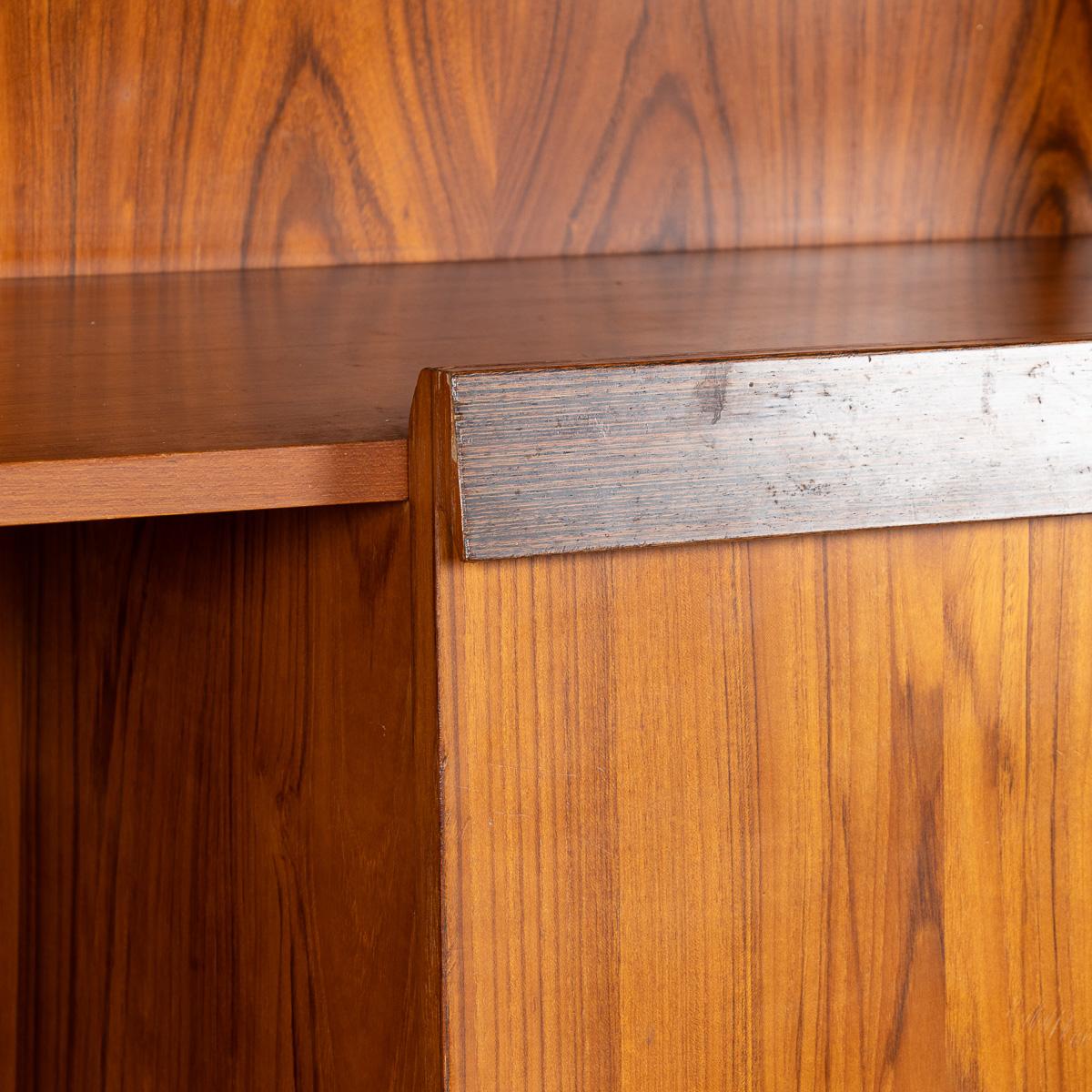 Vintage 20th Century Italian Teak Wall Cabinet c.1960 For Sale 10