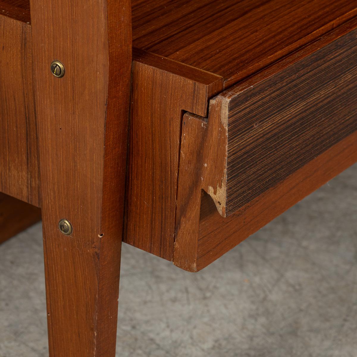 Vintage 20th Century Italian Teak Wall Cabinet c.1960 For Sale 14
