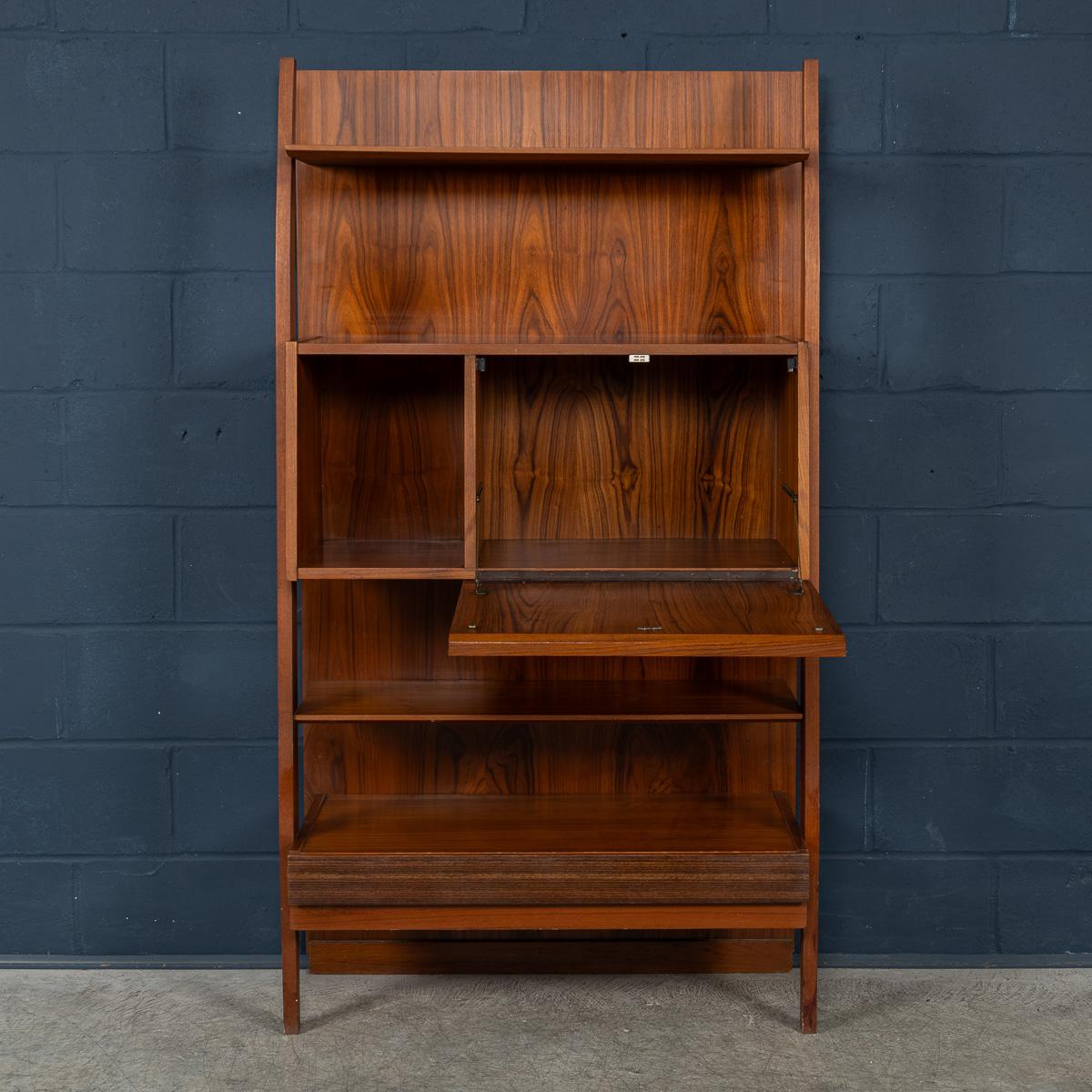 Vintage 20th Century Italian Teak Wall Cabinet c.1960 For Sale 2