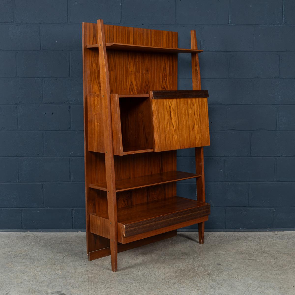 Vintage 20th Century Italian Teak Wall Cabinet c.1960 For Sale 4
