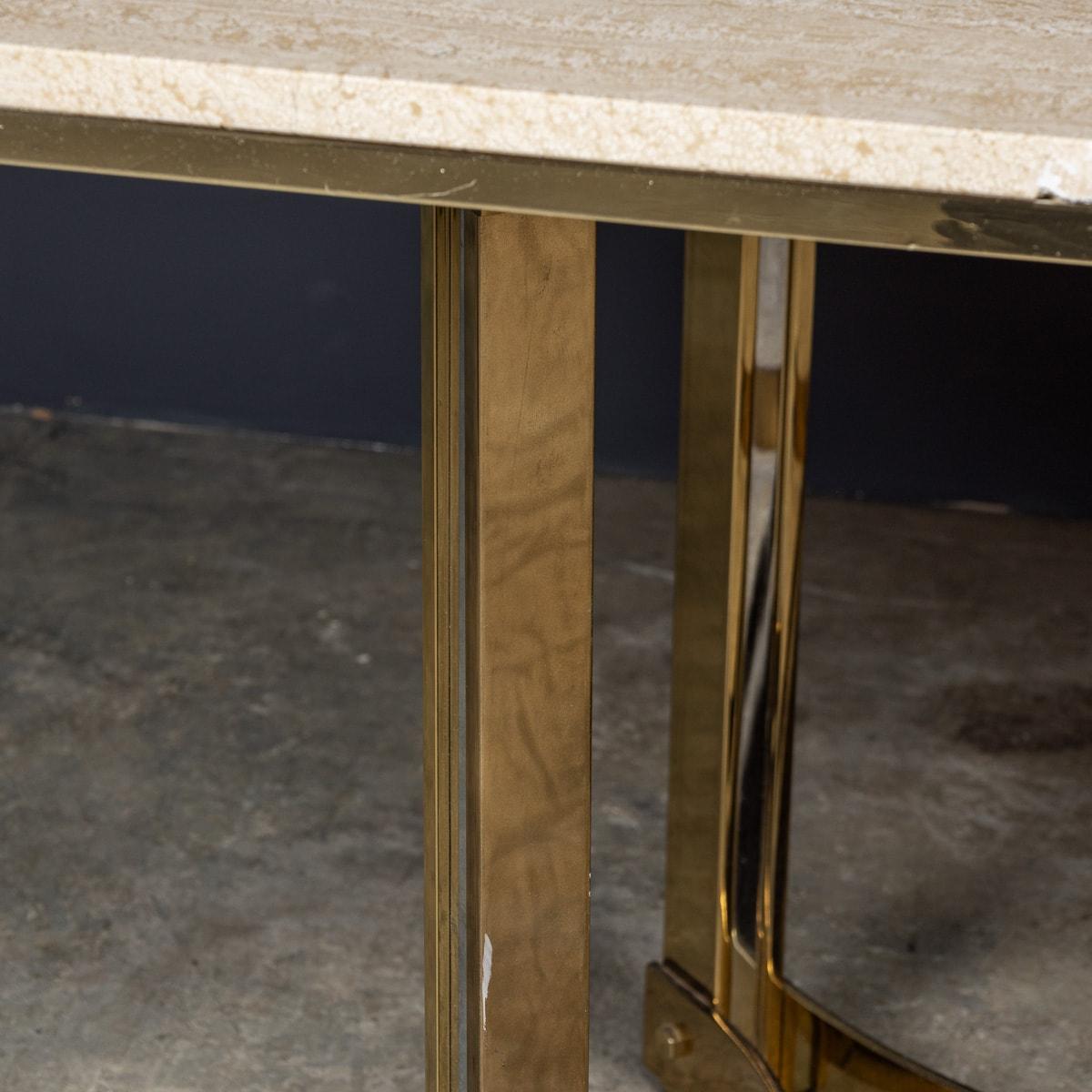 Vintage 20th Century Italian Travertine & Gold Dining Table, Alessandro Albrizzi For Sale 5