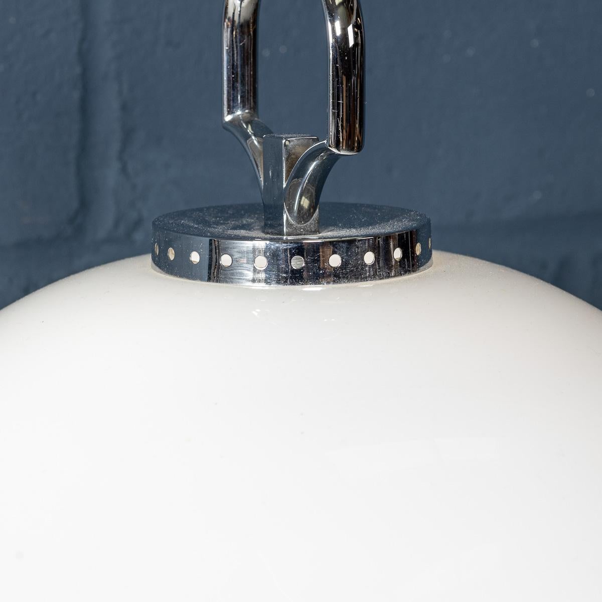 Vintage 20th Century Italian White & Orange Glass Table Lamp c.1970 For Sale 2