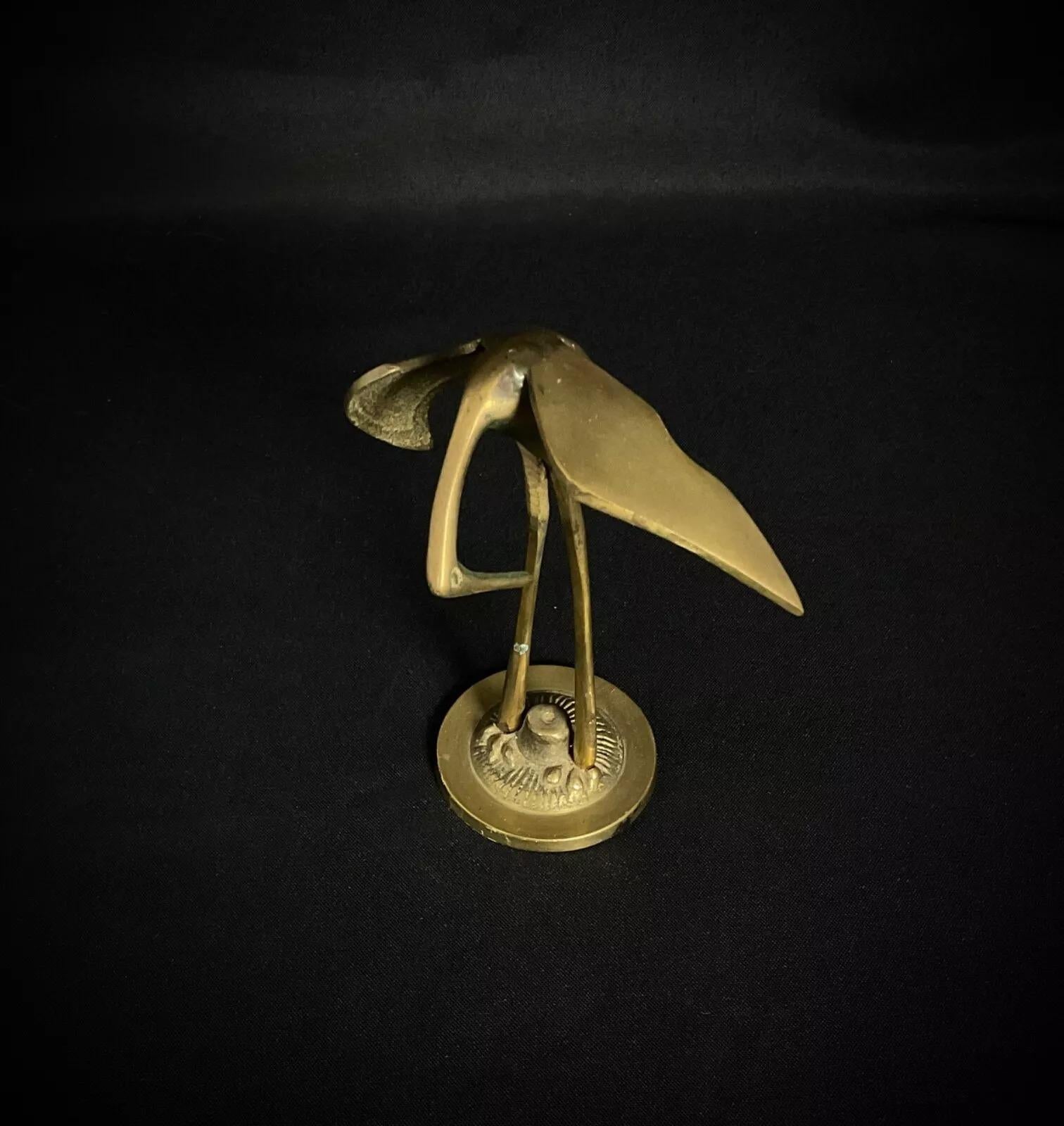Francese Scultura di gru giapponese in ottone del XX secolo - 2Y382 in vendita