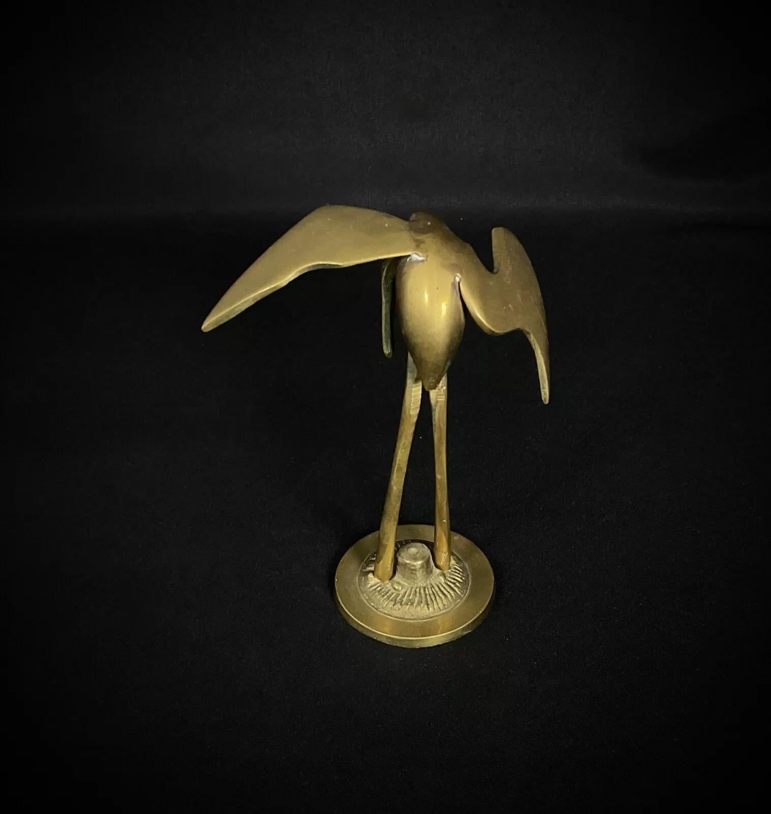 Scultura di gru giapponese in ottone del XX secolo - 2Y382 in vendita 1