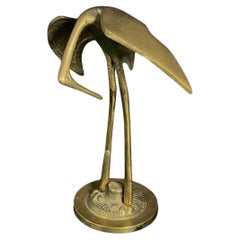 Vintage 20. Jahrhundert japanischen Messing Crane Skulptur - 2Y382
