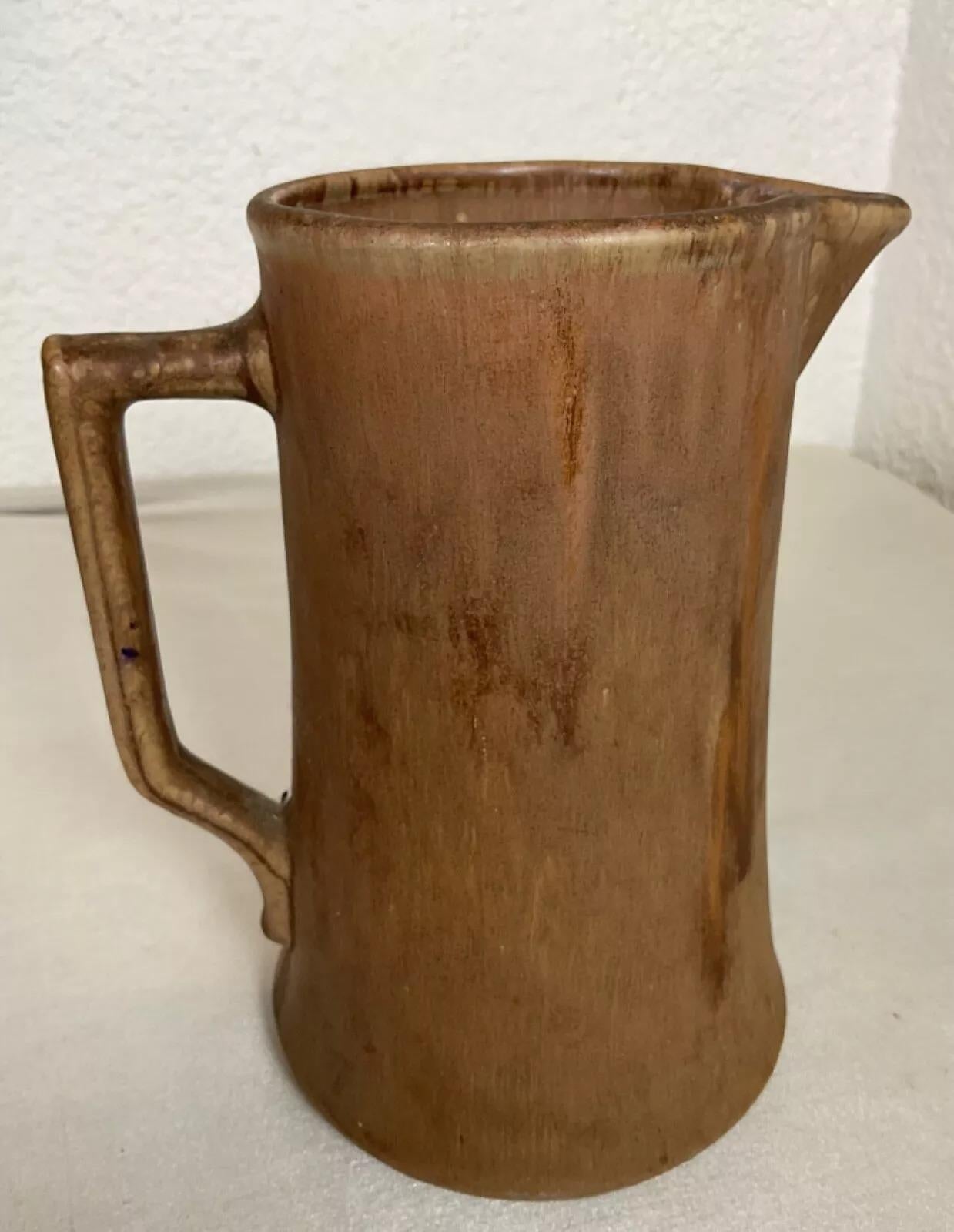 Vintage 20ème siècle Grand pichet en céramique Brown - 2Y545 en vente 1
