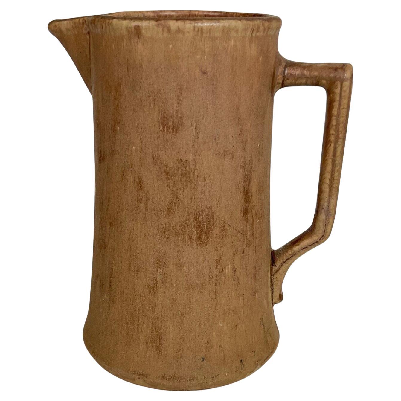 Jarra grande de cerámica marrón del siglo XX - 2Y545