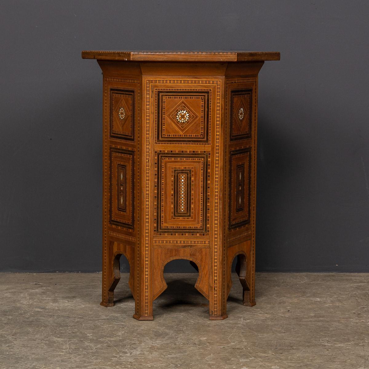Vintage 20th Century Levantine Hexagonal Inlaid Table c.1950 In Good Condition For Sale In Royal Tunbridge Wells, Kent