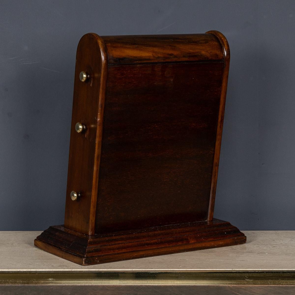 Other Vintage 20th Century Mahogany & Brass Perpetual Desk Calendar c.1950 For Sale
