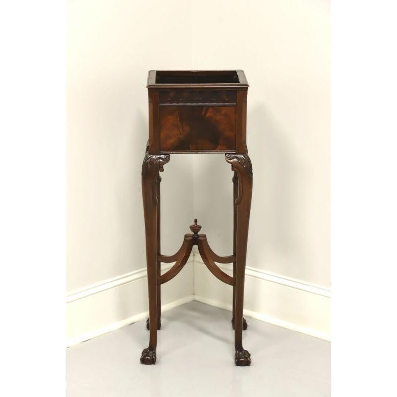 Late 20th Century Mahogany Chippendale Plant Stand with Ball in Claw Feet In Good Condition In Charlotte, NC