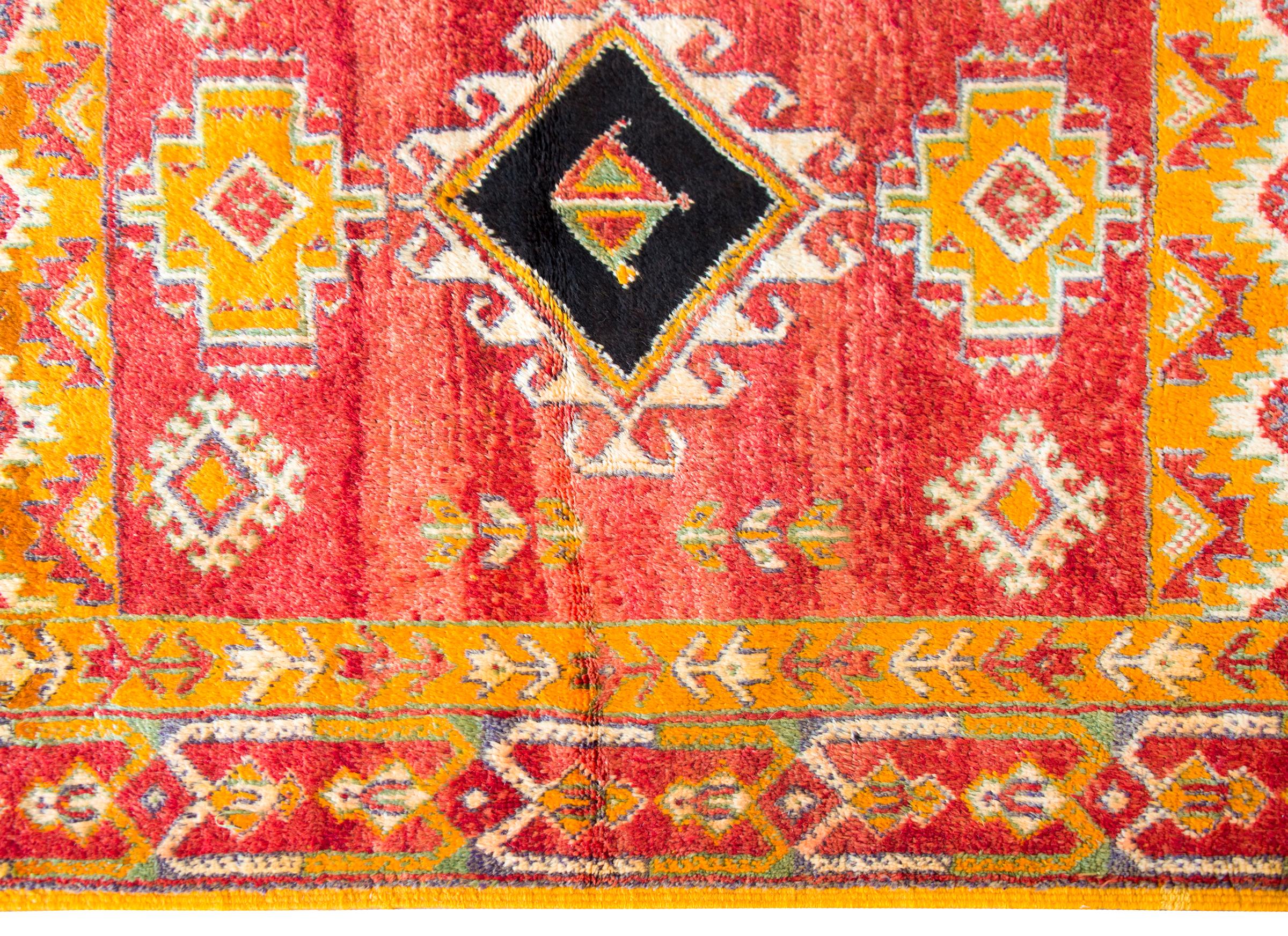 Hand-Knotted Vintage 20th Century Moroccan Rug For Sale