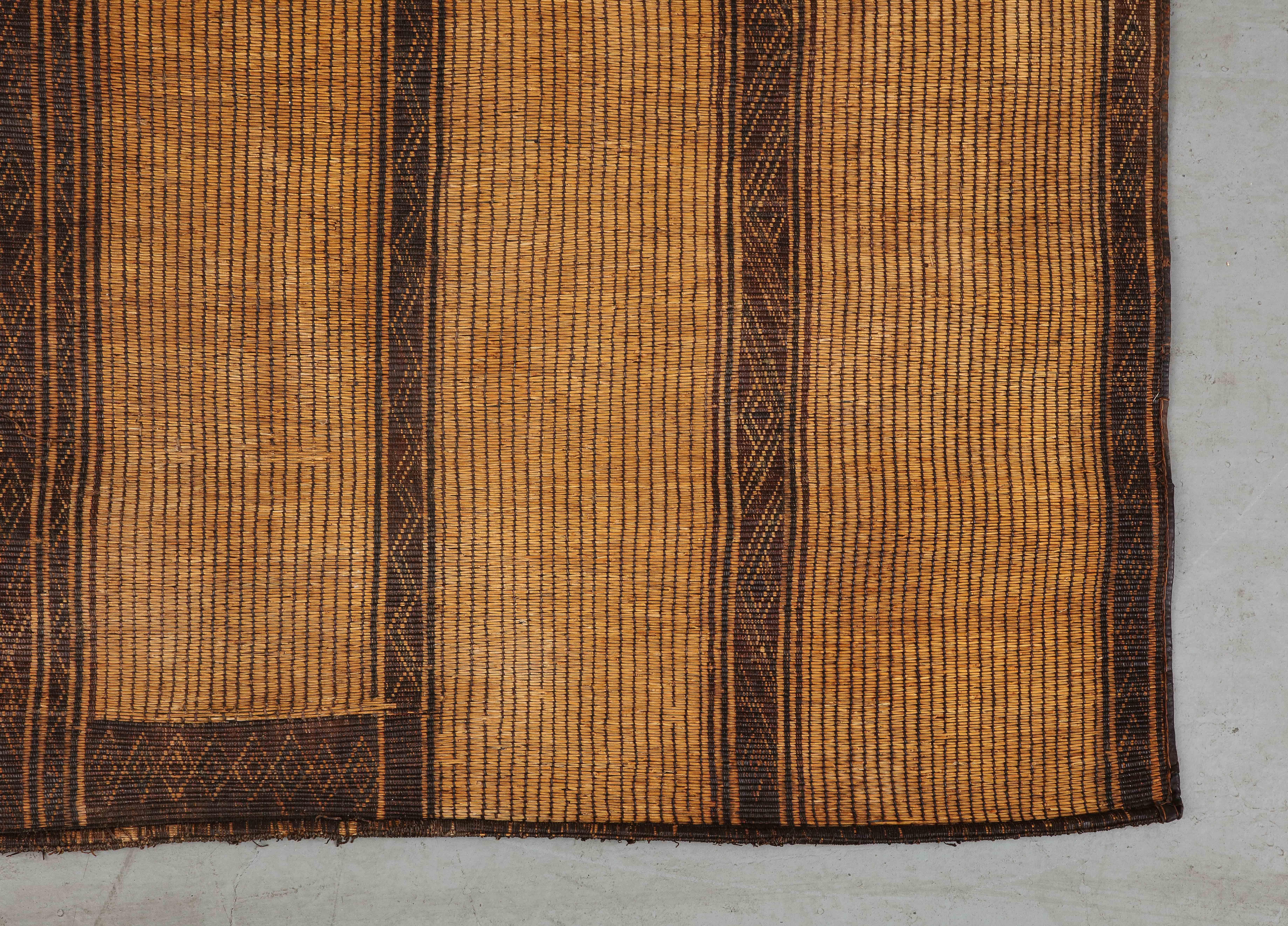 Reed Vintage 20th Century Moroccan Tuareg Mat Rug