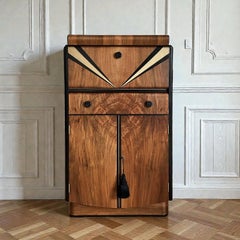 Vintage 20th Century Nathan “Waterfall” Art Deco Cocktail Cabinet