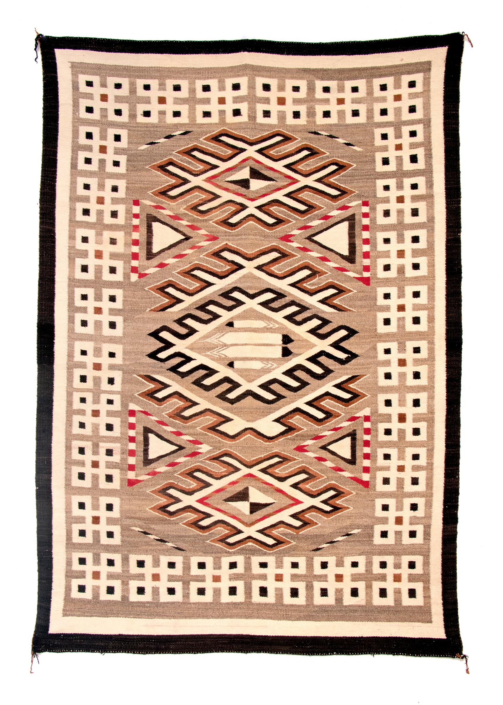American Vintage 20th Century Navajo Rug from the Trading Post Era