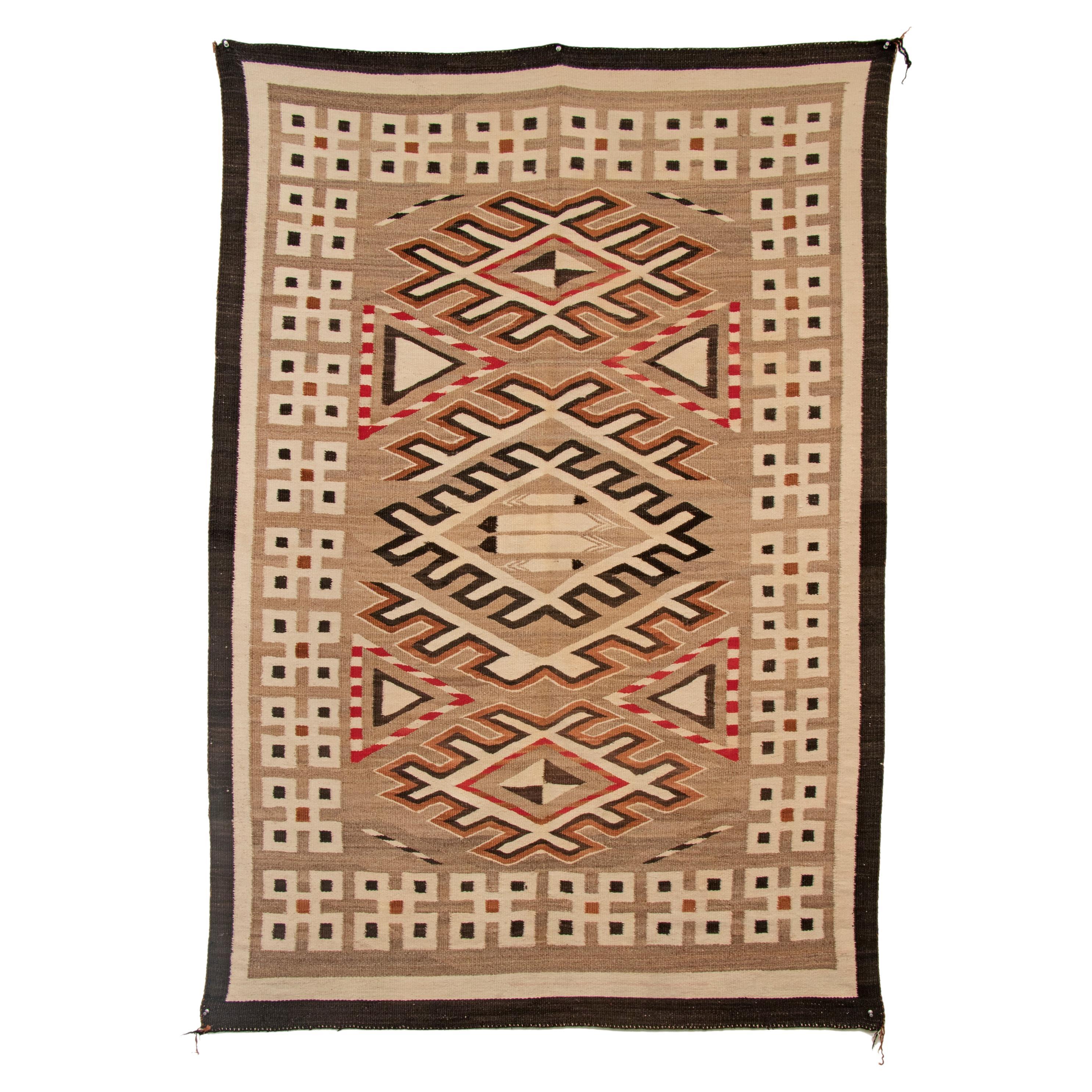 Vintage 20th Century Navajo Rug from the Trading Post Era